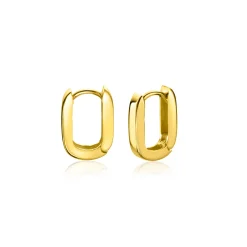 10mm ZINZI Gold 14 krt gouden rechthoekige oorringen met luxe klapsluiting 10mm x 2mm vierkante buis ZGO408