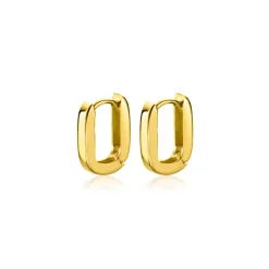 10mm ZINZI Gold 14 krt gouden rechthoekige oorringen met luxe klapsluiting 10mm x 2mm vierkante buis ZGO408