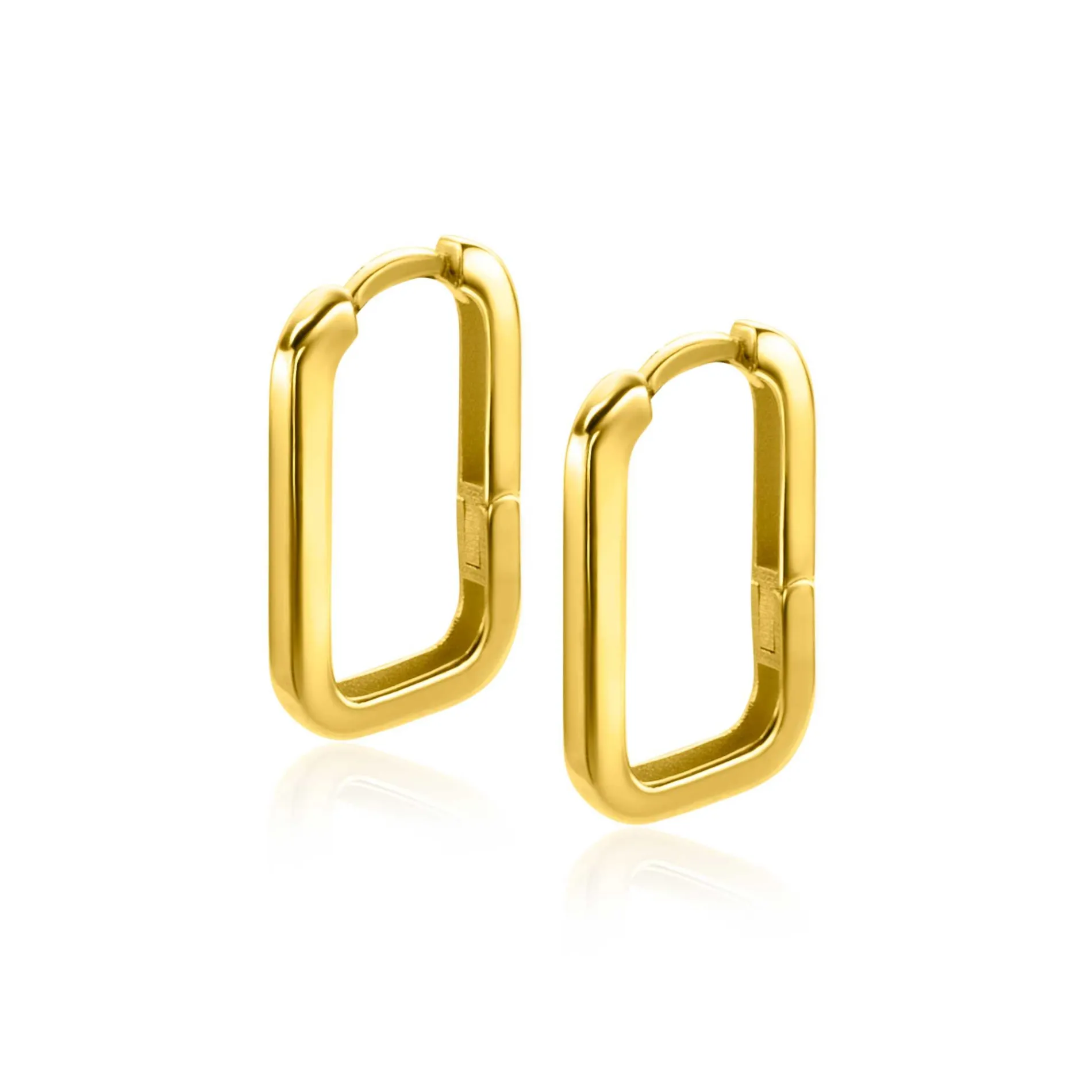 16mm ZINZI Gold 14 krt gouden rechthoekige oorringen met luxe klapsluiting 16mm x 2mm vierkante buis ZGO362