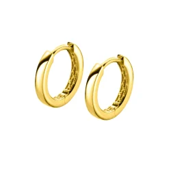 12mm ZINZI Gold 14 krt gouden oorringen met luxe klapsluiting 12mm x 1,7mm vierkante buis ZGO321