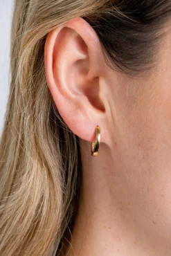 12mm ZINZI Gold 14 krt gouden oorringen met luxe klapsluiting 12mm x 1,7mm vierkante buis ZGO321
