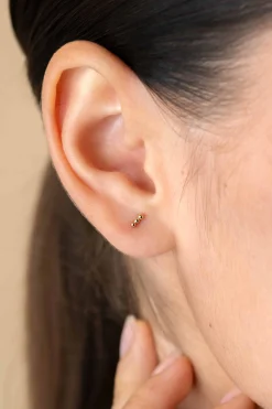 4mm ZINZI Gold 14 krt gouden oorknoppen met drie bolletjes ZGO414