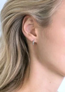 11mm ZINZI Gold 14 krt gouden oorringen bezet met witte zirconia's met luxe klapsluiting 11mm x 2,1mm vierkante buis ZGO427Z
