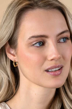 17,5mm ZINZI Gold 14 krt gouden oorringen zeshoeksvorm vierkante buis 2,7mm met luxe klapsluiting ZGO440
