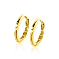 14,5mm ZINZI Gold 14 krt gouden oorringen 14,5mm met smalle ronde buis 1,9mm. Met luxe klapsluiting ZGO434