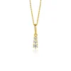 13mm ZINZI Gold 14 krt gouden hanger met drie witte zirkonia's ZGH543 (zonder collier)