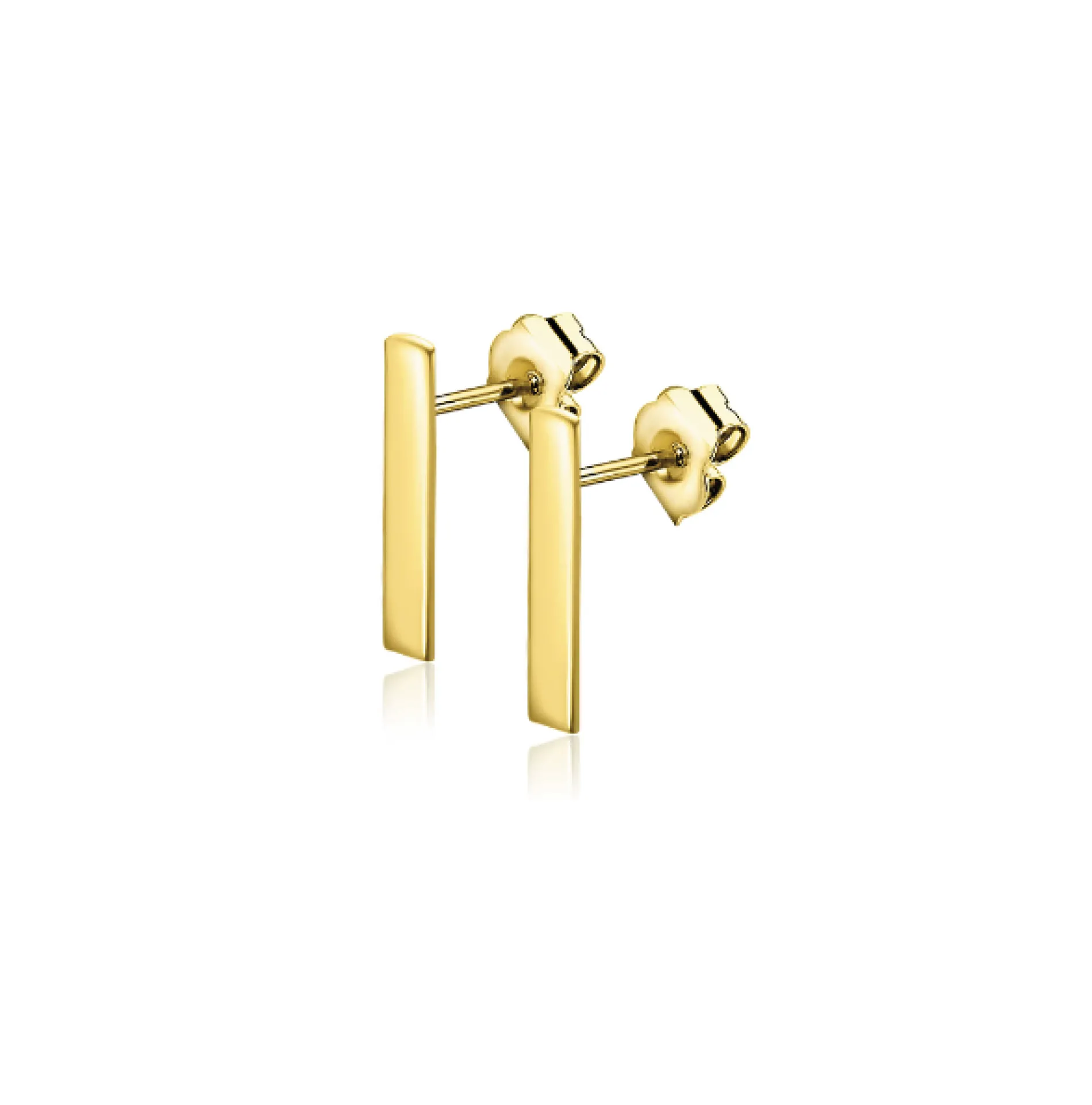 10mm ZINZI Gold 14 krt gouden staaf oorstekers 10mm ZGO317