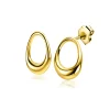 17mm ZINZI gold plated zilveren oorstekers open rond in organische vorm ZIO2670G
