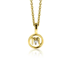 9mm ZINZI gold plated zilveren Schorpioen sterrenbeeldhanger bezet met witte zirconia ZIHY-SCH (zonder collier)