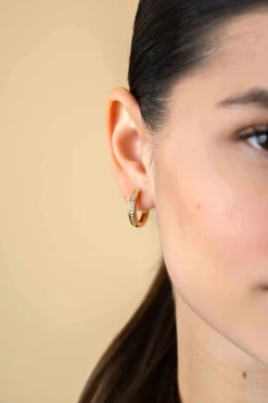 20mm ZINZI gold plated zilveren oorringen met witte zirconia's en luxe klapsluiting, buisdikte 3mm ZIO190Y