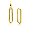 28mm ZINZI gold plated zilveren oorbedels open ovale vorm glad ZICH2416G (zonder oorringen)