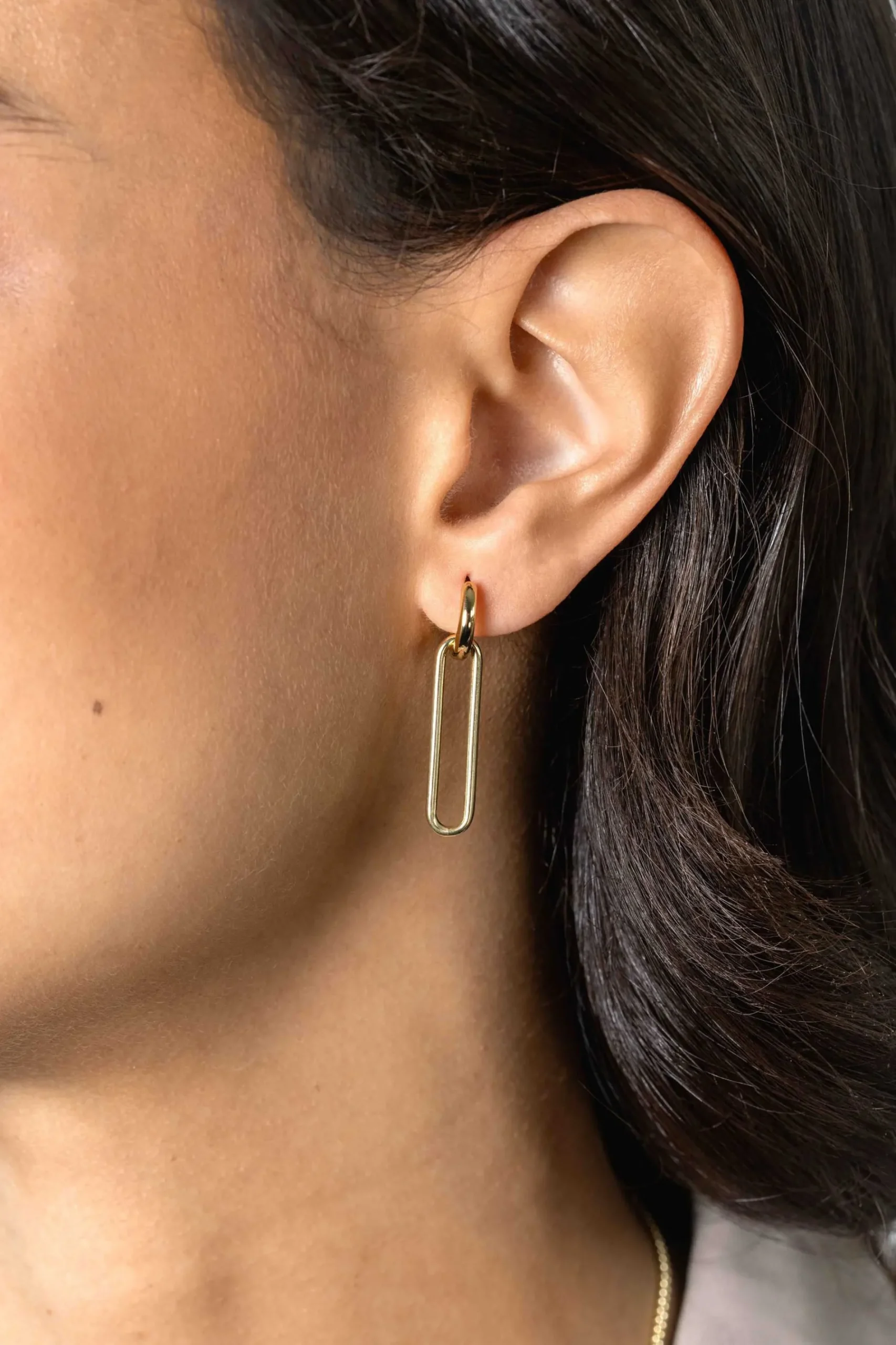 28mm ZINZI gold plated zilveren oorbedels open ovale vorm glad ZICH2416G (zonder oorringen)
