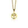 9mm ZINZI gold plated zilveren Ram sterrenbeeldhanger bezet met witte zirconia ZIHY-RAM (zonder collier)