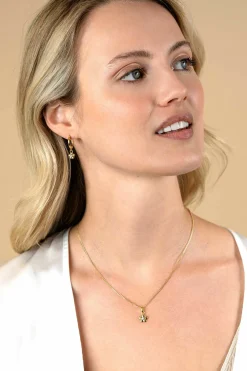22mm ZINZI gold plated zilveren oorringen 14mm met bungelende bloemetjes bezet met witte zirconia ZIO2620