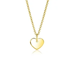 12mm ZINZI gold plated zilveren hanger glad hart voor gravure ZIH2346G12 (zonder collier)