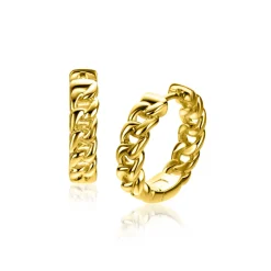 18mm ZINZI gold plated zilveren oorringen gourmet schakel 18x4,5mm ZIO2595