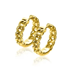 18mm ZINZI gold plated zilveren oorringen gourmet schakel 18x4,5mm ZIO2595