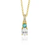 19mm ZINZI gold plated zilveren hanger blauw wit met luxe hangoog ZIH2438 (zonder collier)