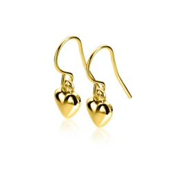 23mm ZINZI gold plated zilveren oorhangers met bol hart ZIO2661