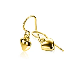 23mm ZINZI gold plated zilveren oorhangers met bol hart ZIO2661