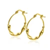 27mm ZINZI gold plated zilveren oorringen met een trendy combinatie van een gladde en gedraaide buis 27x3mm ZIO2482G