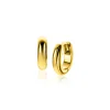 12,5mm ZINZI gold plated zilveren gladde oorringen met ronde buis 3mm met luxe klapsluiting ZIO2600G