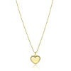 21mm ZINZI gold plated zilveren hanger hart met parelrand voor gravure ZIH2653G (zonder collier)