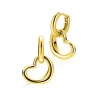 14mm ZINZI gold plated zilveren oorbedels open hartvorm ZICH2718G (zonder oorringen)
