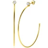 55mm ZINZI gold plated zilveren oorstekers 5mm witte zirconia met halve oorringen 55mm en 1,5mm buisdikte ZIO2574Y