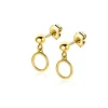 15mm ZINZI gold plated zilveren oorknoppen bol met open rondje 8mm ZIO2523G