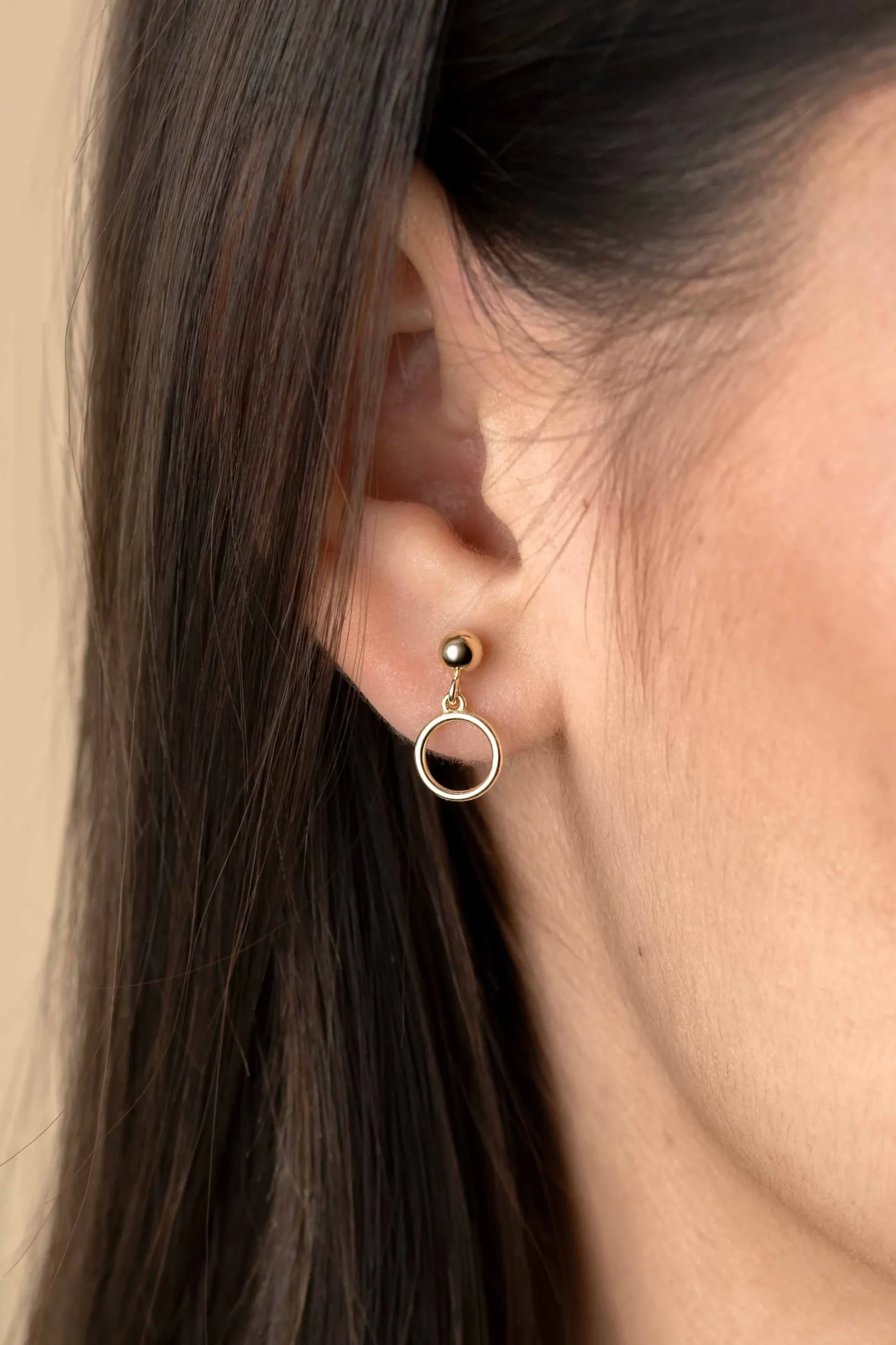 15mm ZINZI gold plated zilveren oorknoppen bol met open rondje 8mm ZIO2523G