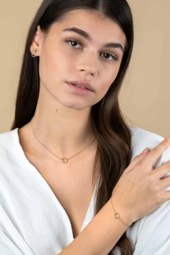 15mm ZINZI gold plated zilveren oorknoppen bol met open rondje 8mm ZIO2523G