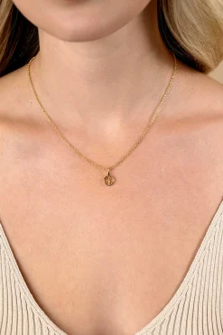9mm ZINZI gold plated zilveren Boogschutter sterrenbeeldhanger bezet met witte zirconia ZIHY-BOO (zonder collier)