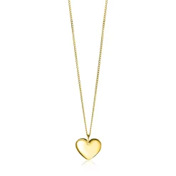 20mm ZINZI gold plated zilveren hanger glad hart voor gravure ZIH2346G20 (zonder collier)