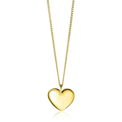 20mm ZINZI gold plated zilveren hanger glad hart voor gravure ZIH2346G20 (zonder collier)
