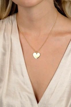 20mm ZINZI gold plated zilveren hanger glad hart voor gravure ZIH2346G20 (zonder collier)