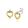 9mm ZINZI gold plated zilveren oorstekers open hartje witte zirconia ZIO2566