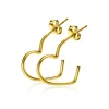18mm ZINZI gold plated zilveren halve oorringen in hartvorm 1,4mm buisdikte met vlindersluiting ZIO2584G
