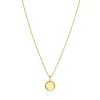 12mm ZINZI gold plated zilveren coin hanger met parelrand voor gravure ZIH2650G (zonder collier)
