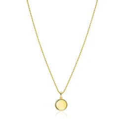 12mm ZINZI gold plated zilveren coin hanger met parelrand voor gravure ZIH2650G (zonder collier)