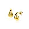 11mm ZINZI gold plated zilveren oorstekers in organische druppelvorm ZIO2636G
