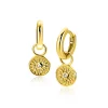 8mm ZINZI gold plated zilveren oorbedels zon ZICH2741 (zonder oorringen)