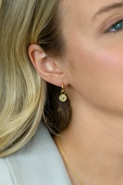8mm ZINZI gold plated zilveren oorbedels zon ZICH2741 (zonder oorringen)