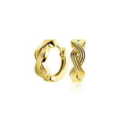 15mm ZINZI gold plated zilveren oorringen met luxe Infinity teken en klapsluiting ZIO2684