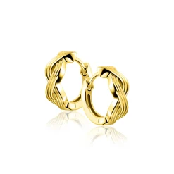 15mm ZINZI gold plated zilveren oorringen met luxe Infinity teken en klapsluiting ZIO2684