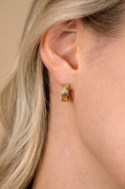 15mm ZINZI gold plated zilveren oorringen met luxe Infinity teken en klapsluiting ZIO2684