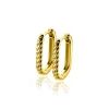 17mm ZINZI gold plated zilveren oorringen in ovale vorm met gedraaide buis en luxe klapsluiting ZIO2691G