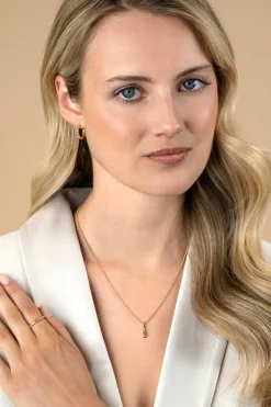 15mm ZINZI gold plated zilveren hanger bezet met champagne, peridot en witte zirconia ZIH2612 (zonder collier)