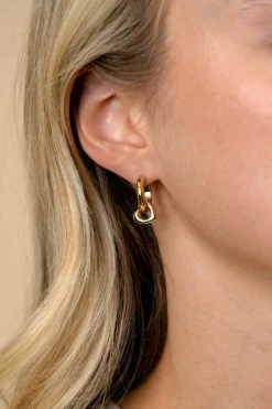 10mm ZINZI gold plated zilveren oorbedels in hartvorm ZICH2695G (zonder oorringen)