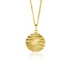 18mm ZINZI gold plated zilveren hanger rond met sierlijke golven als bewerking ZIH2450 (zonder collier)